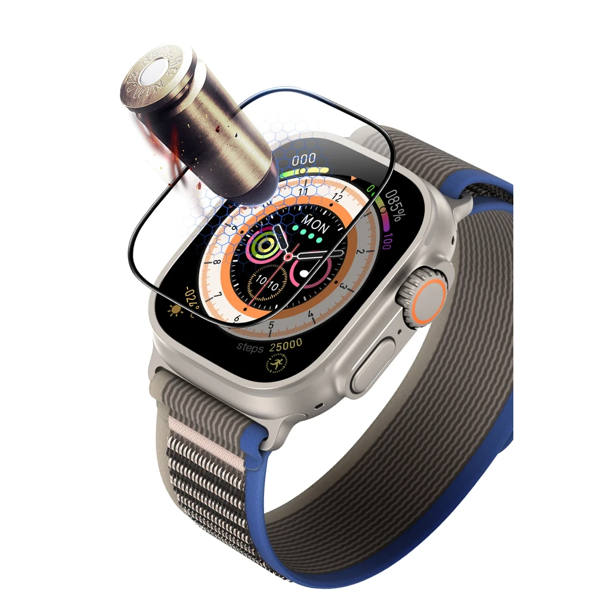 Keephone Apple Watch Ultra 49mm Ultra Glass Pro Saat Cam Ekran Koruyucu - Şeffaf