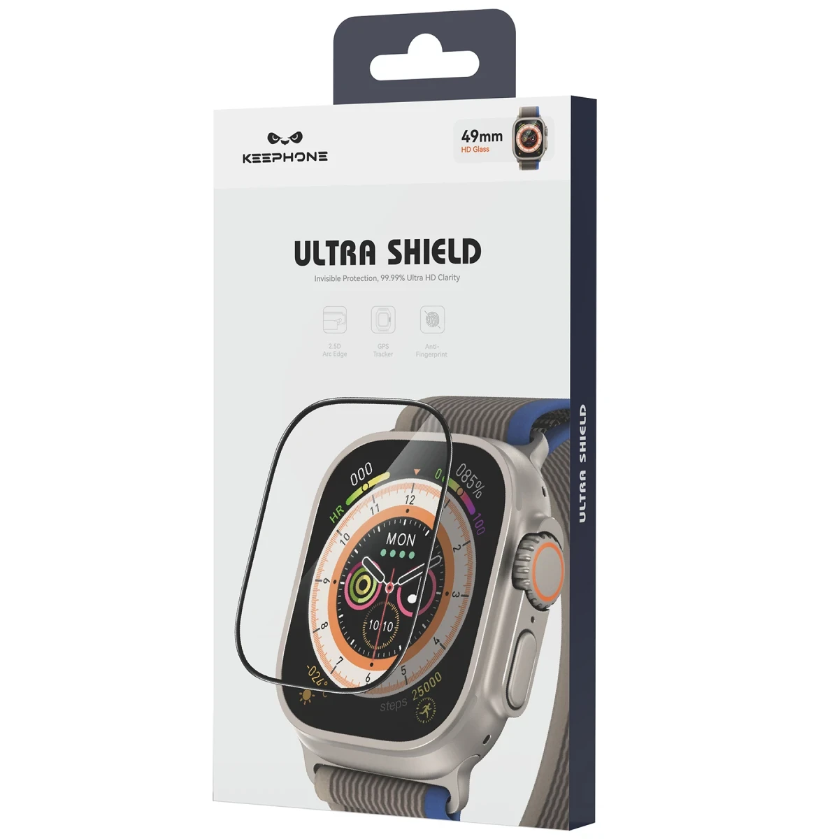 Keephone Apple Watch Ultra 49mm Ultra Glass Pro Saat Cam Ekran Koruyucu - Şeffaf