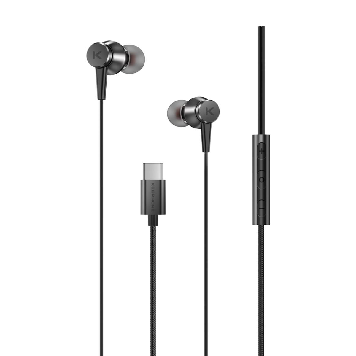 Keephone Auralink Type-C Mikrofonlu Kablolu Kulaklık - Siyah