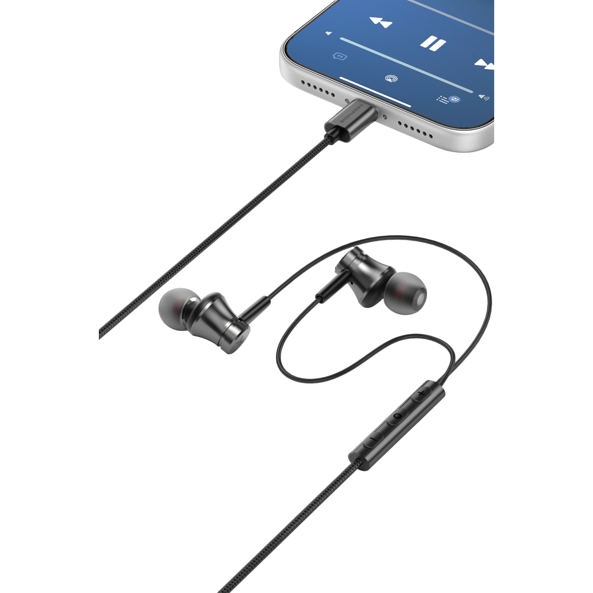 Keephone Auralink Type-C Mikrofonlu Kablolu Kulaklık - Siyah