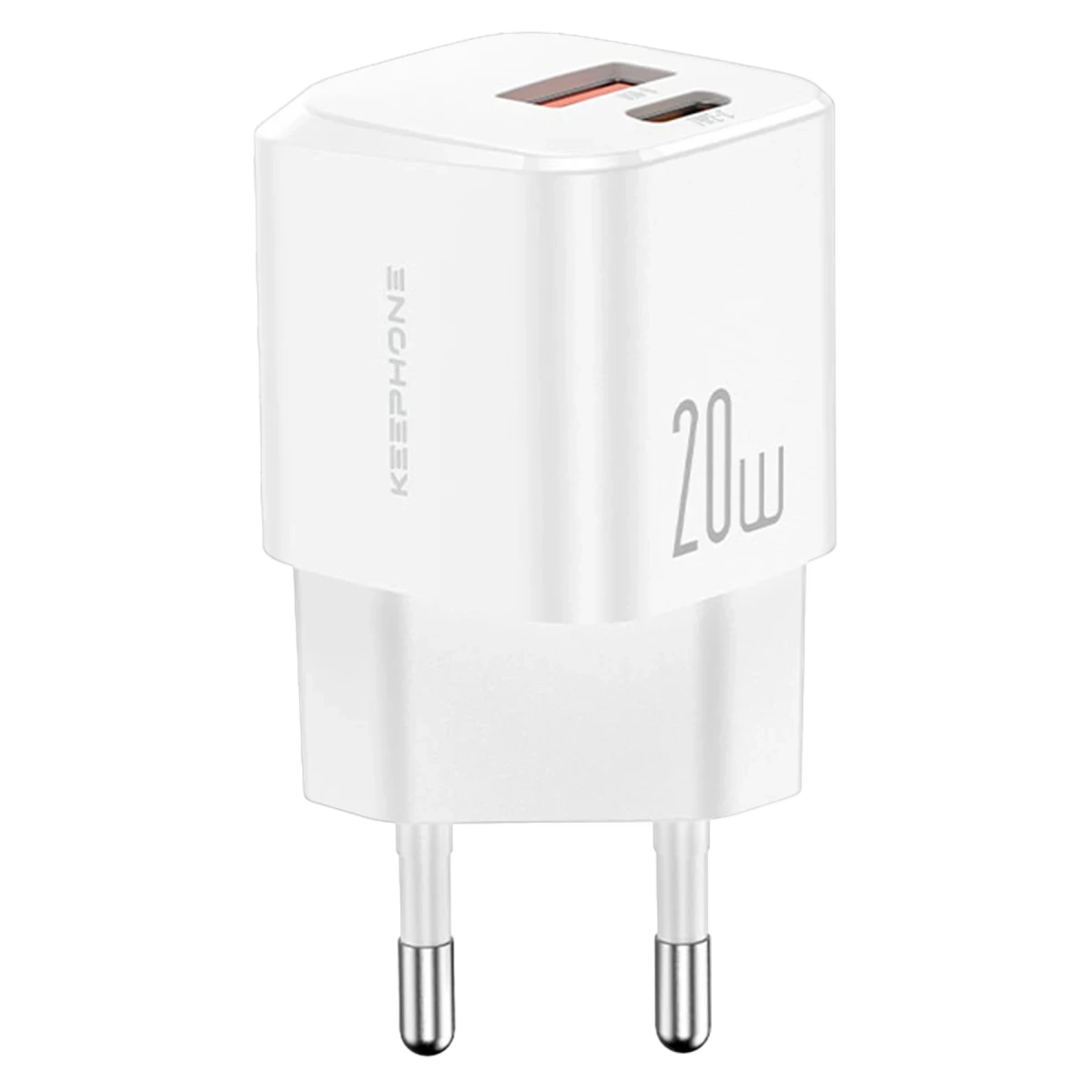 Keephone Rapid CH23061 1 Adet 20W Type-C ve 1 Adet 18W USB Çıkışlı PD Şarj Cihazı - Beyaz