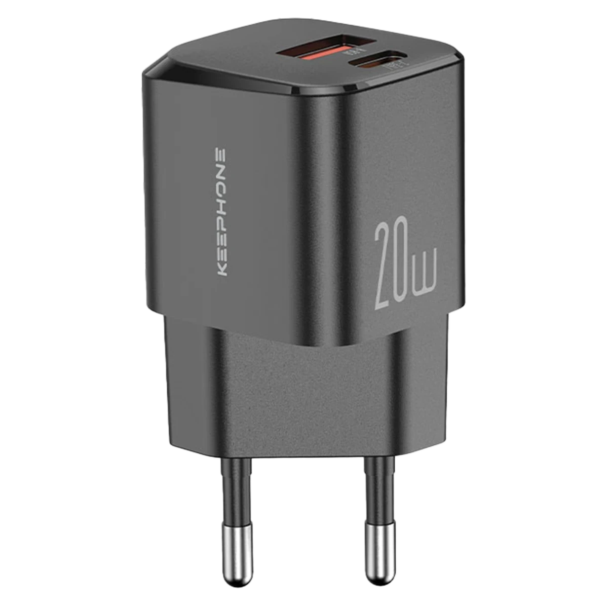 Keephone Rapid CH23061 1 Adet 20W Type-C ve 1 Adet 18W USB Çıkışlı PD Şarj Cihazı - Siyah