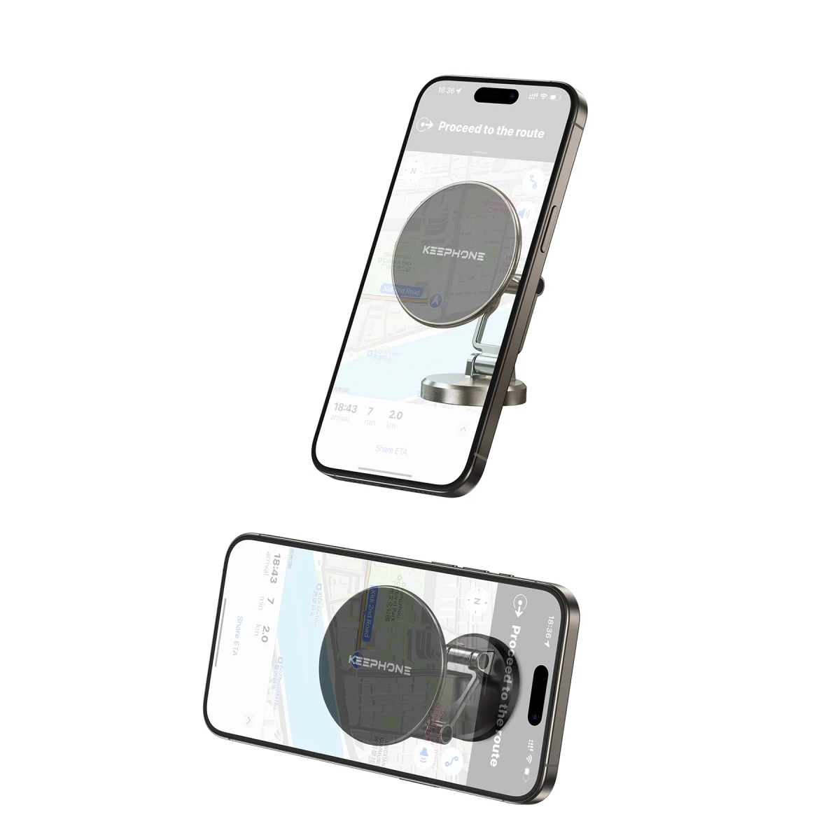 Keephone MagHold CR106 Yapışkanlı 360 Derece Ayarlanabilir Manyetik Magsafe Telefon Tutucu - Turuncu