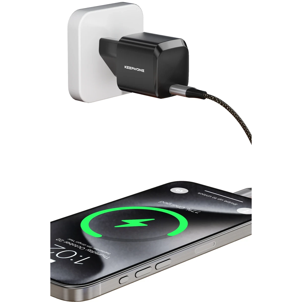 Keephone GaN Wall CH23092 1 Adet 30W Type-C Çıkışlı GaN Şarj Cihazı - Beyaz