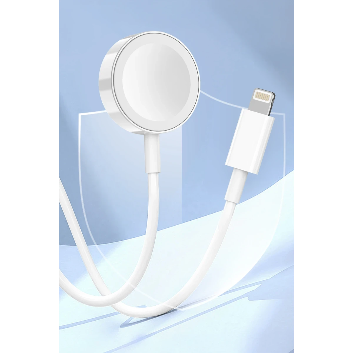 Keephone IC-013 Type-C to Lightning ve Kablosuz Saat Şarj Çıkışlı 2in1 Hızlı Şarj Kablosu - Beyaz