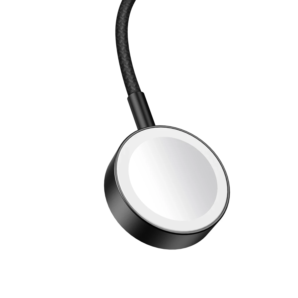 Keephone IC-016 Type-C to Kablosuz Saat Şarj Çıkışlı Örgü Hızlı Şarj Kablosu - Siyah