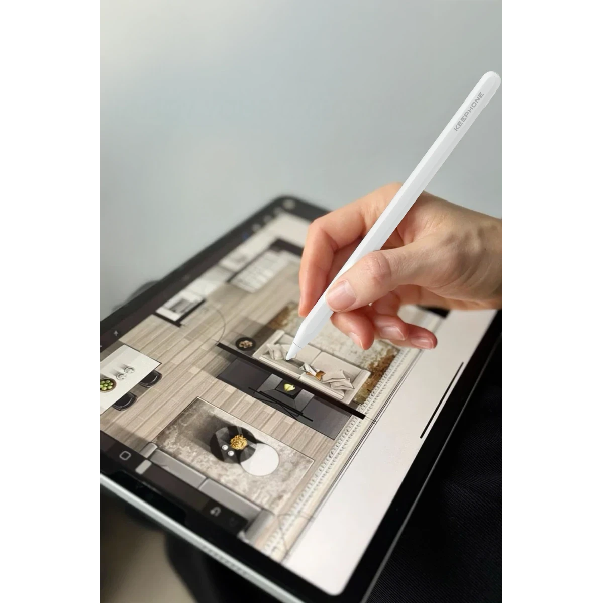 Keephone IPEN-04 iPad Uyumlu Magsafe Şarj Destekli Type-C Şarjlı Dokunmatik Stylus Pen Kalem – Beyaz