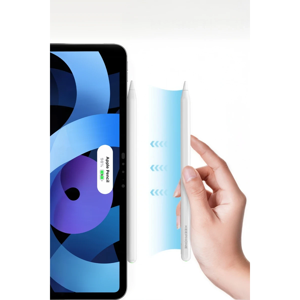 Keephone IPEN-04 iPad Uyumlu Magsafe Şarj Destekli Type-C Şarjlı Dokunmatik Stylus Pen Kalem – Beyaz