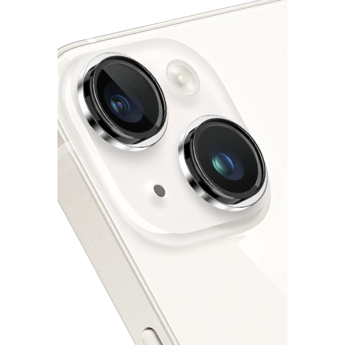 Keephone Apple iPhone 14 Capital Alüminyum AR Kamera Lens Koruyucu - Gümüş