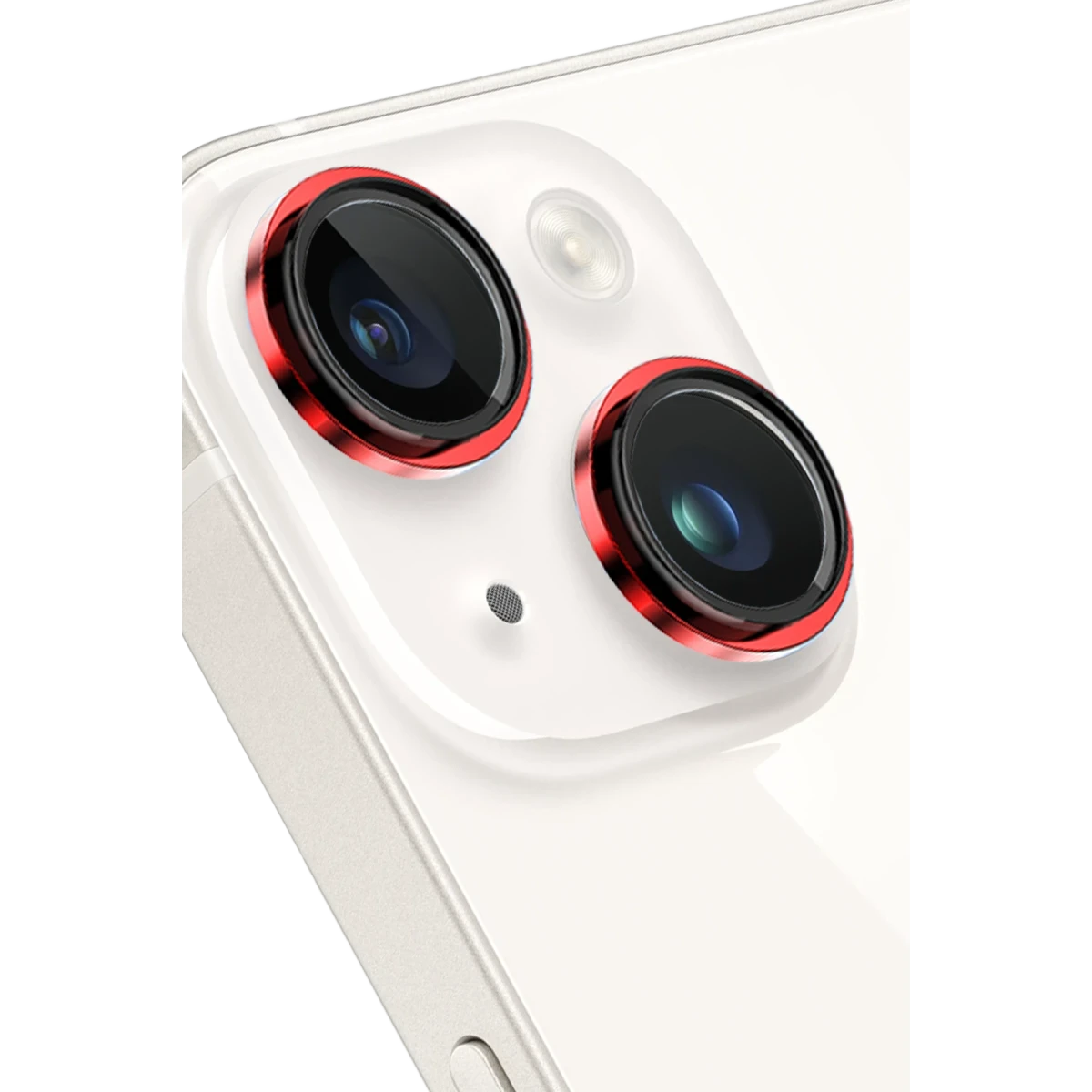 Keephone iPhone 14 Capital Alüminyum AR Kamera Lens Koruyucu - Kırmızı