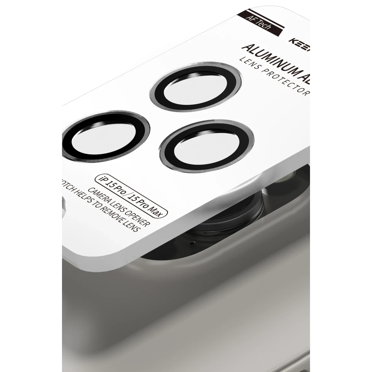 Keephone iPhone 14 Pro Max 3D Spiral Alüminyum AR Kamera Lens Koruyucu - Gold