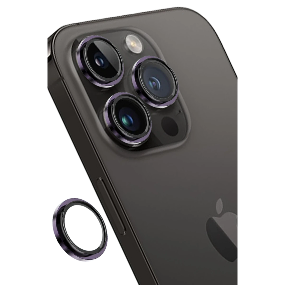 Keephone iPhone 14 Pro Max Capital Alüminyum AR Kamera Lens Koruyucu - Mor