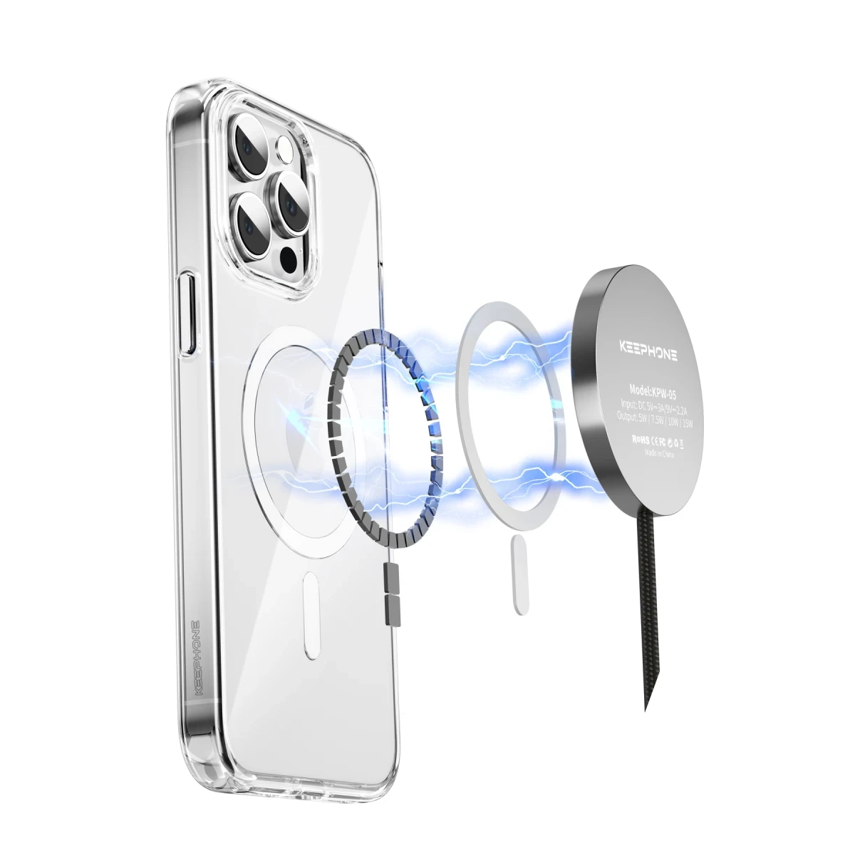 Keephone iPhone 14 Pro Non Yellow Şeffaf Magsafe Kılıf - Şeffaf