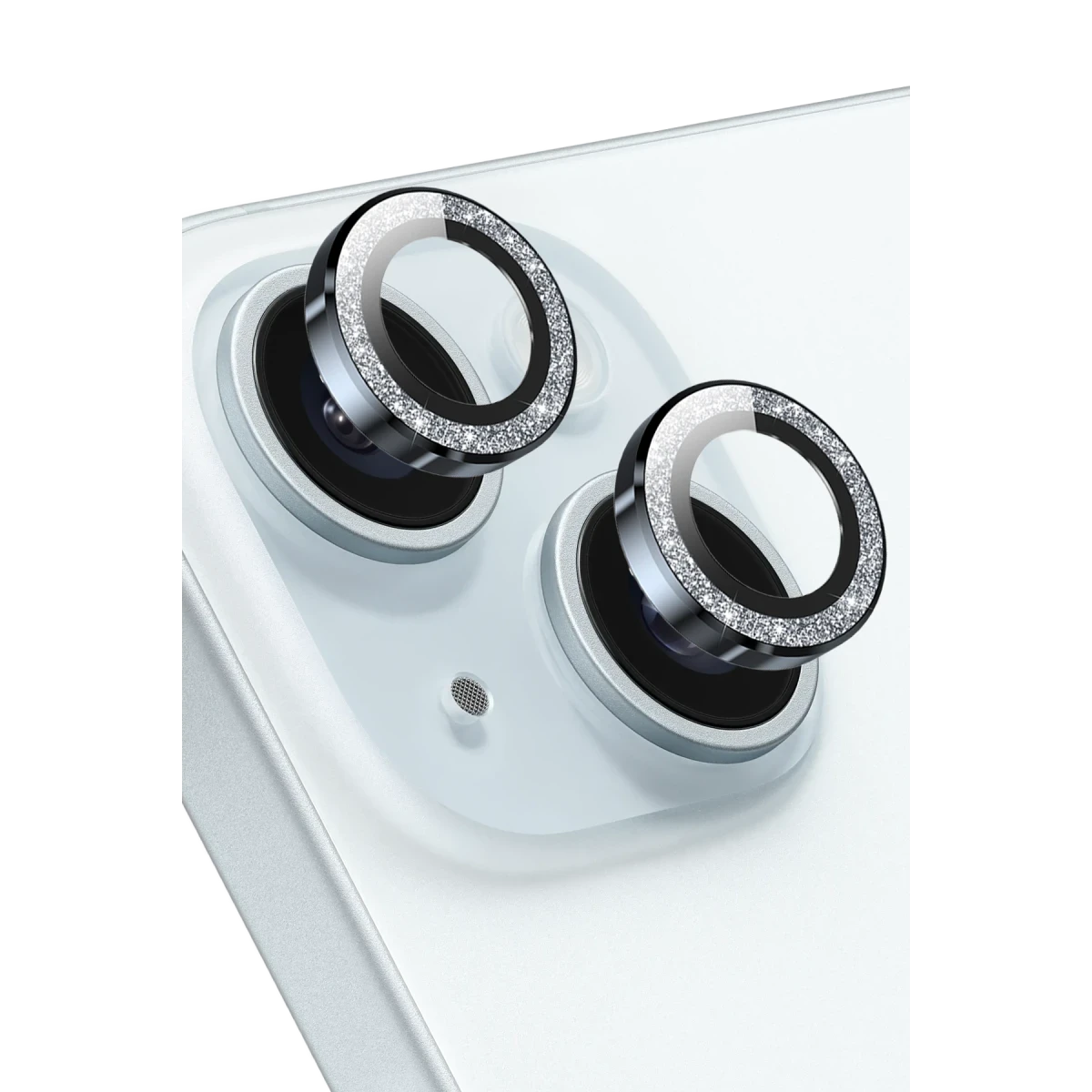 Keephone iPhone 15 Maria Simli Kamera Lens Koruyucu - Açık Mavi