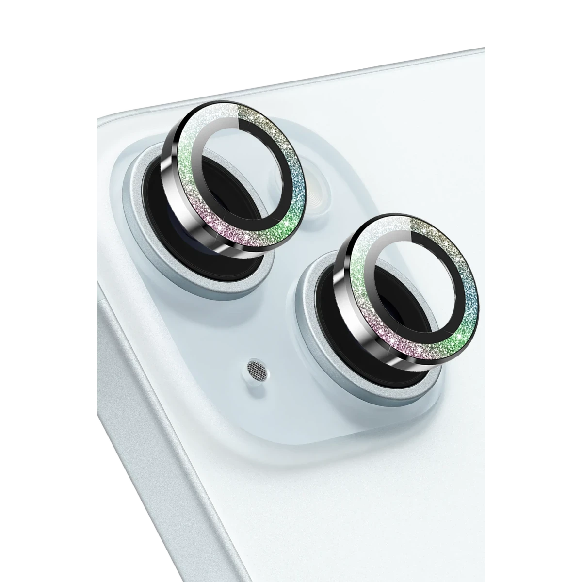 Keephone iPhone 15 Maria Simli Kamera Lens Koruyucu - Rainbow