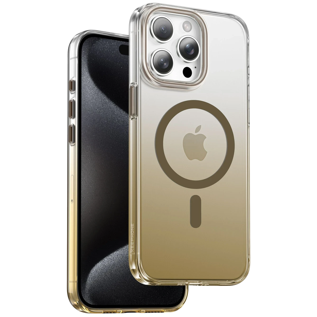 Keephone Apple iPhone 15 Pro Max Aurora Pro Magsafe Kılıf - Titan Gold