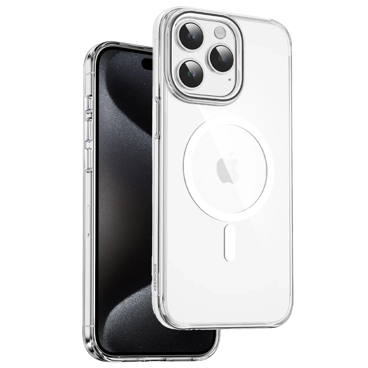 Keephone iPhone 15 Pro Max Aurora Şeffaf Magsafe Kılıf - Şeffaf