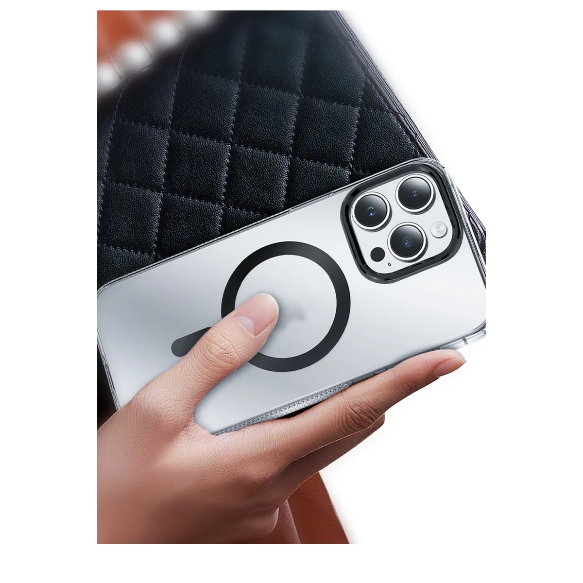 Keephone iPhone 15 Pro Max Dazzle Pro Matte Magsafe Kılıf - Siyah