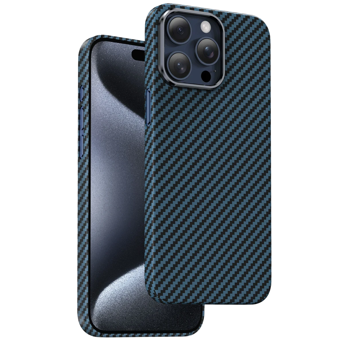 Keephone iPhone 15 Pro Max Kevlar Magsafe Kılıf - Mavi