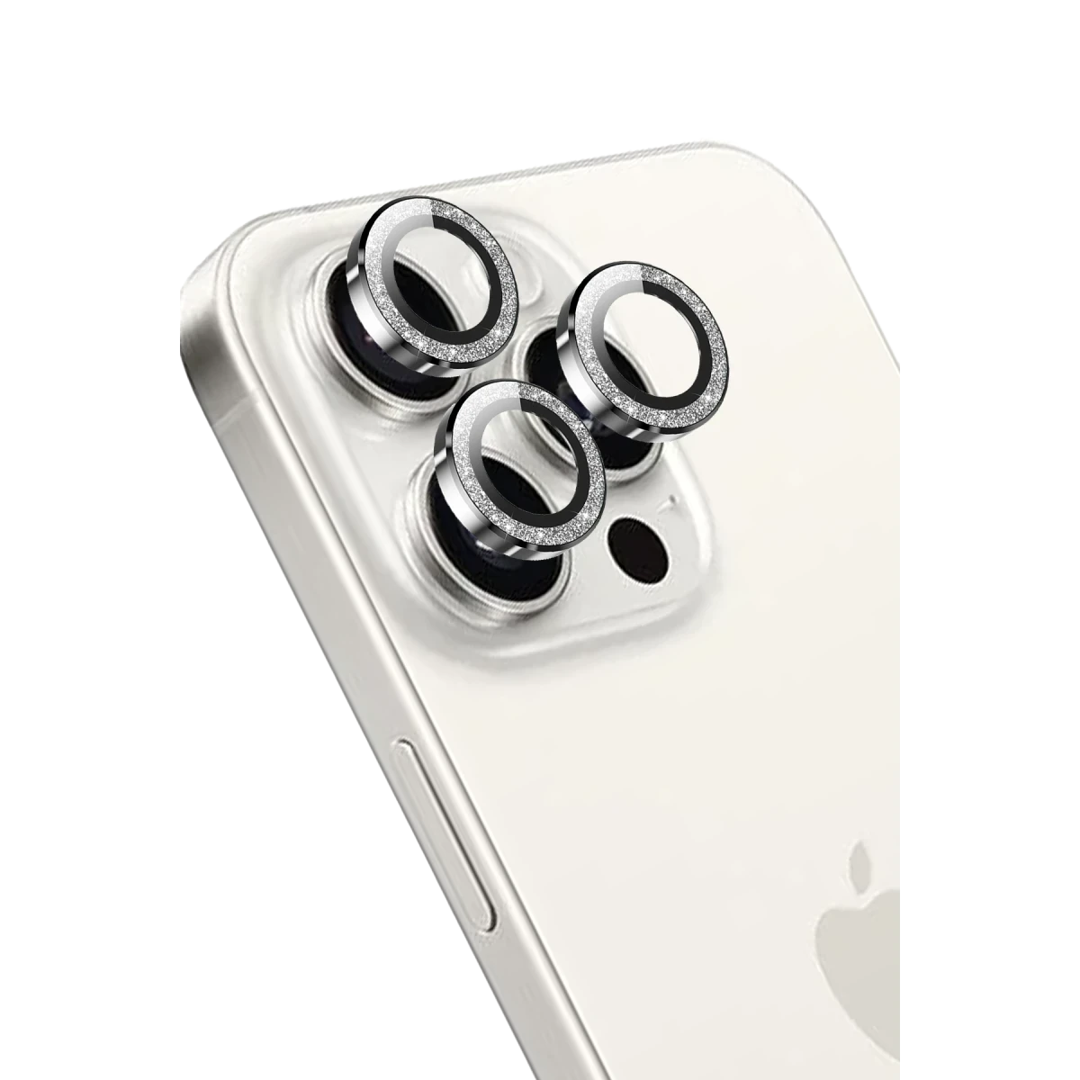 Keephone iPhone 15 Pro Max Maria Simli Kamera Lens Koruyucu - Gümüş