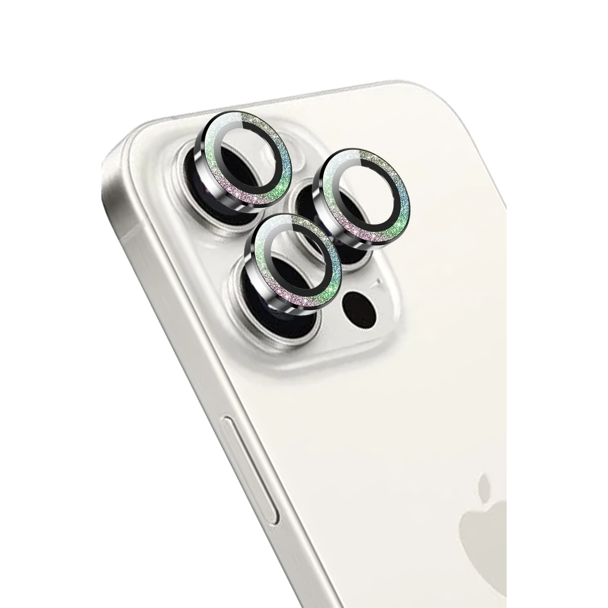 Keephone iPhone 15 Pro Max Maria Simli Kamera Lens Koruyucu - Rainbow