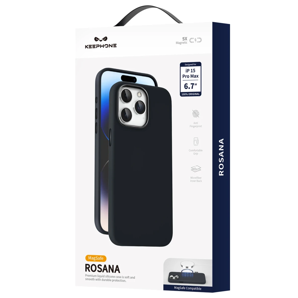 Keephone Apple iPhone 15 Pro Max Rosana Silikon Kılıf - Mavi