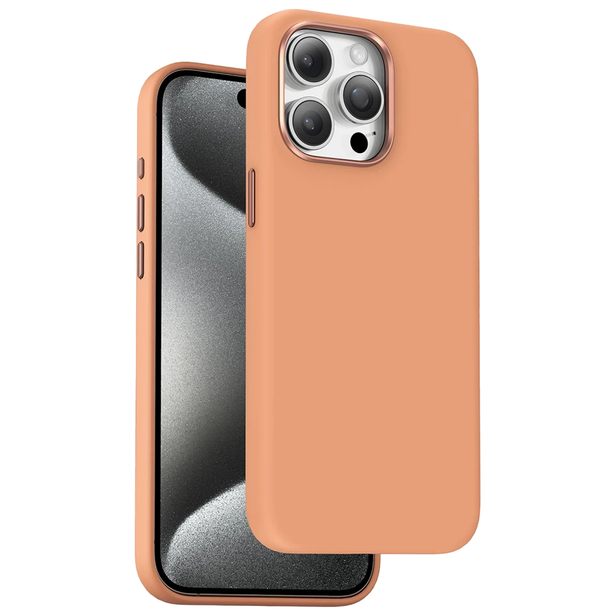 Keephone iPhone 15 Pro Max Rosana Silikon Kılıf - Turuncu