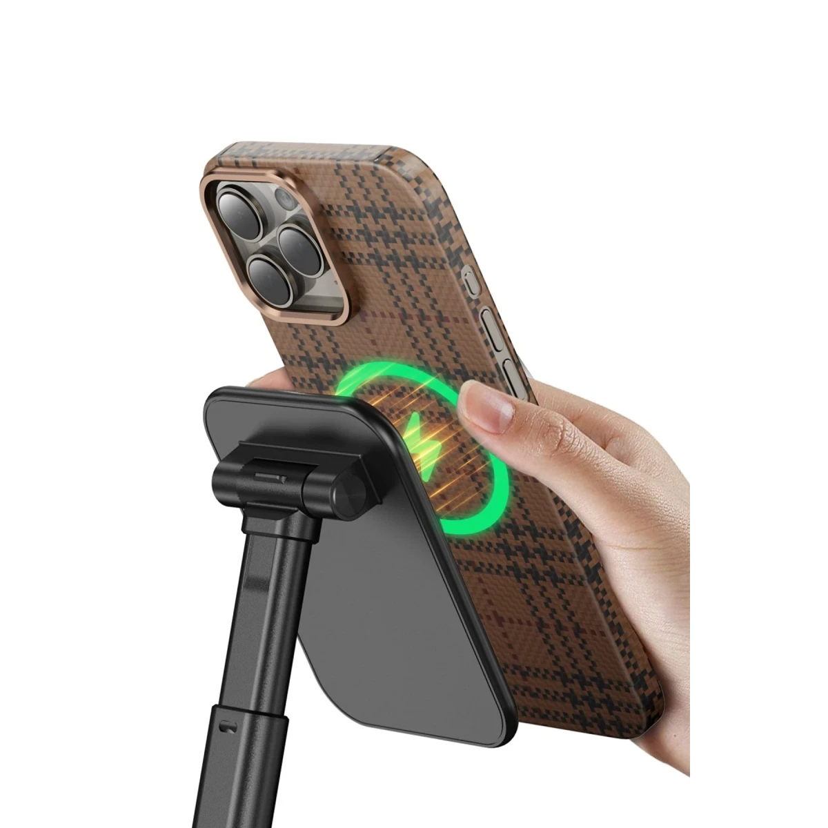 Keephone Apple iPhone 15 Pro Max Scots Kevlar Magsafe Kılıf - Çöl Titanyum