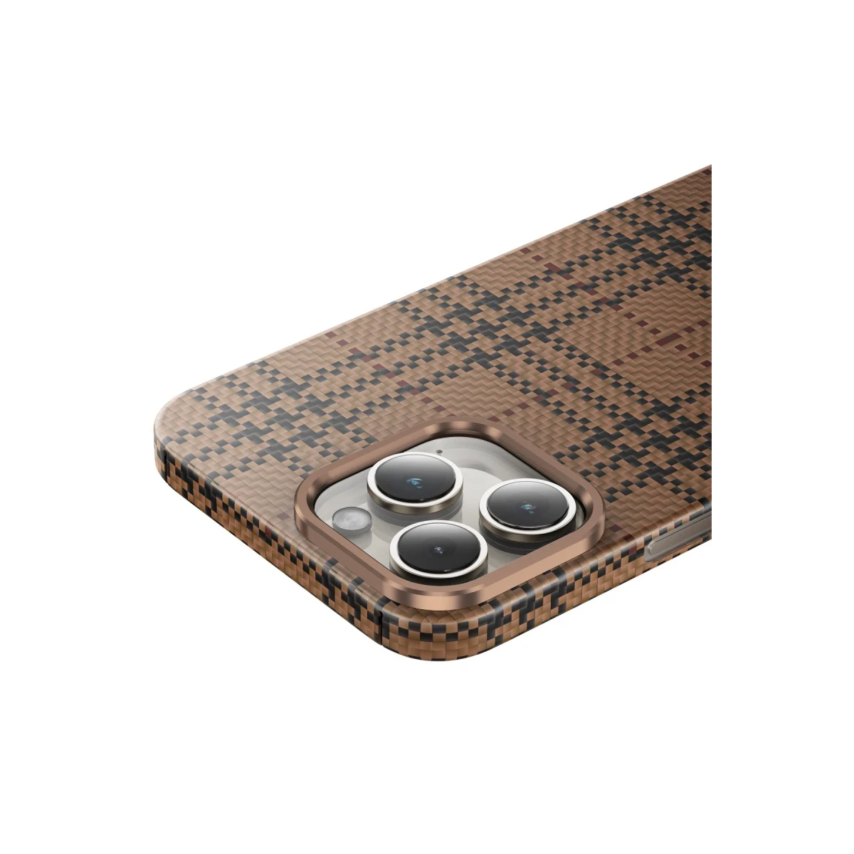 Keephone Apple iPhone 15 Pro Max Scots Kevlar Magsafe Kılıf - Çöl Titanyum