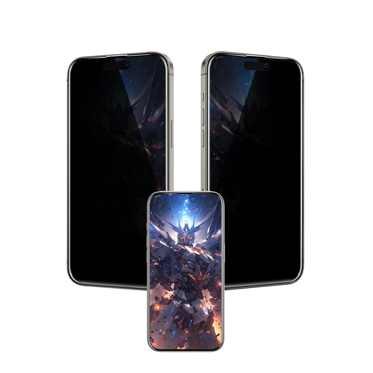 Keephone iPhone 15 Pro Max UltraCurve Privacy 3D Cam Ekran Koruyucu - Siyah