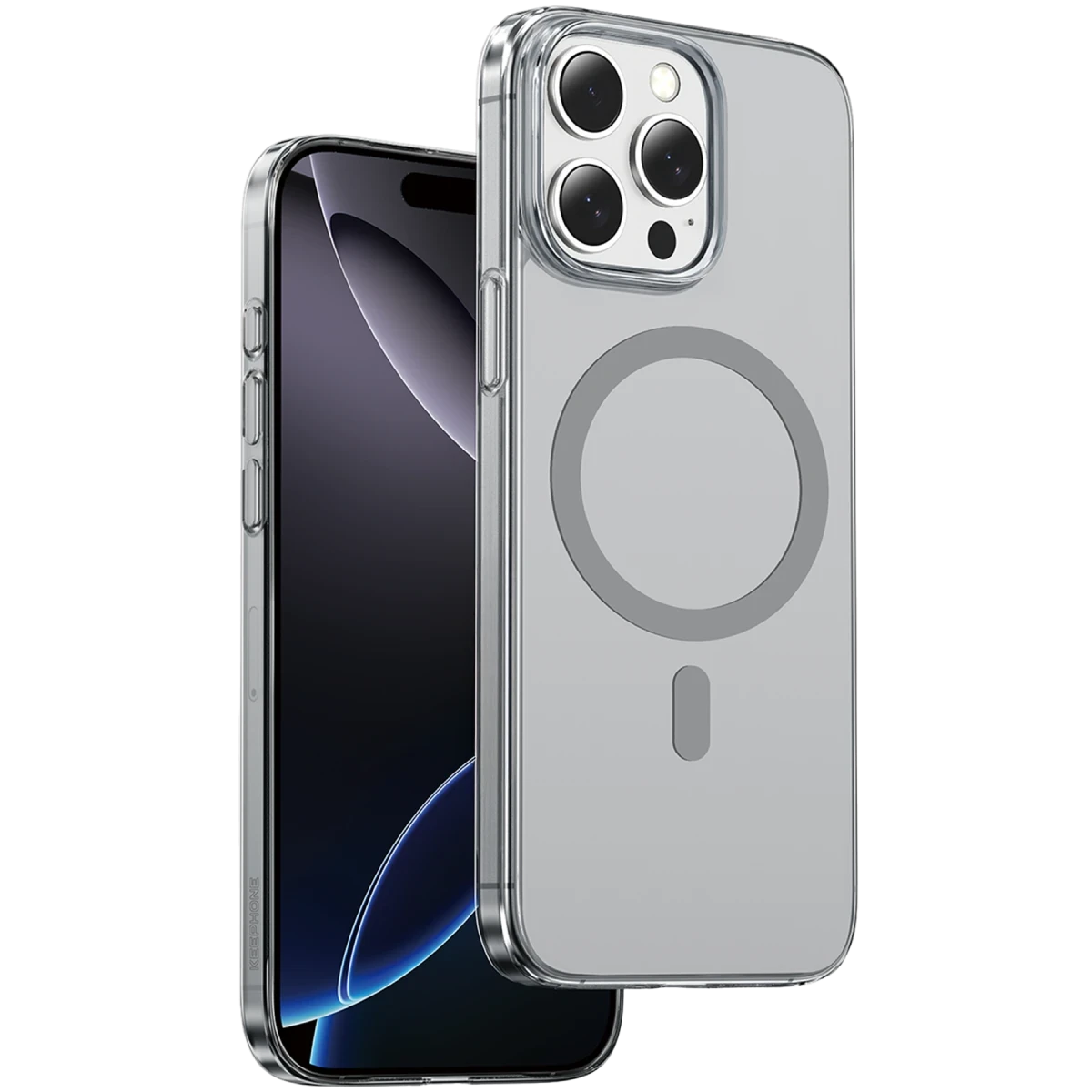 Keephone iPhone 15 Pro Max X-Crystal Slim Magsafe Kılıf - Natural Grey