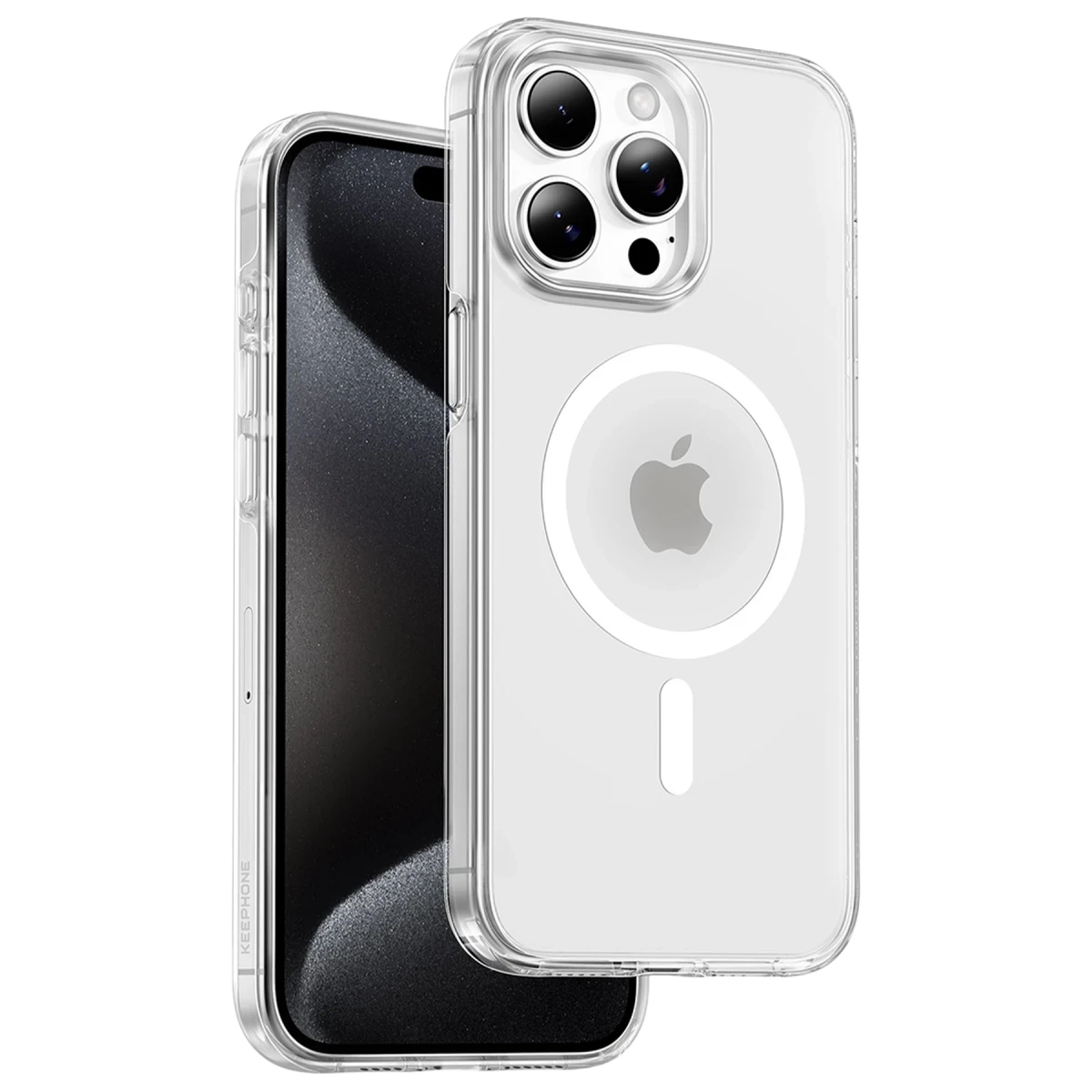 Keephone iPhone 15 Pro Non Yellow Şeffaf Magsafe Kılıf - Şeffaf