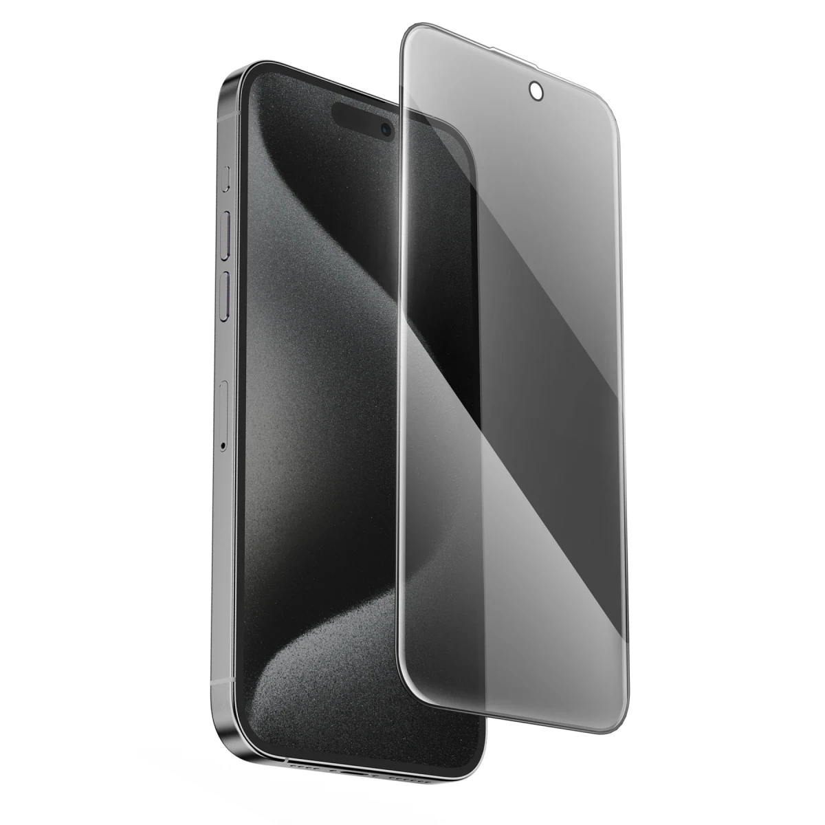 Keephone Apple iPhone 15 Pro UltraCurve Privacy 3D Cam Ekran Koruyucu - Siyah