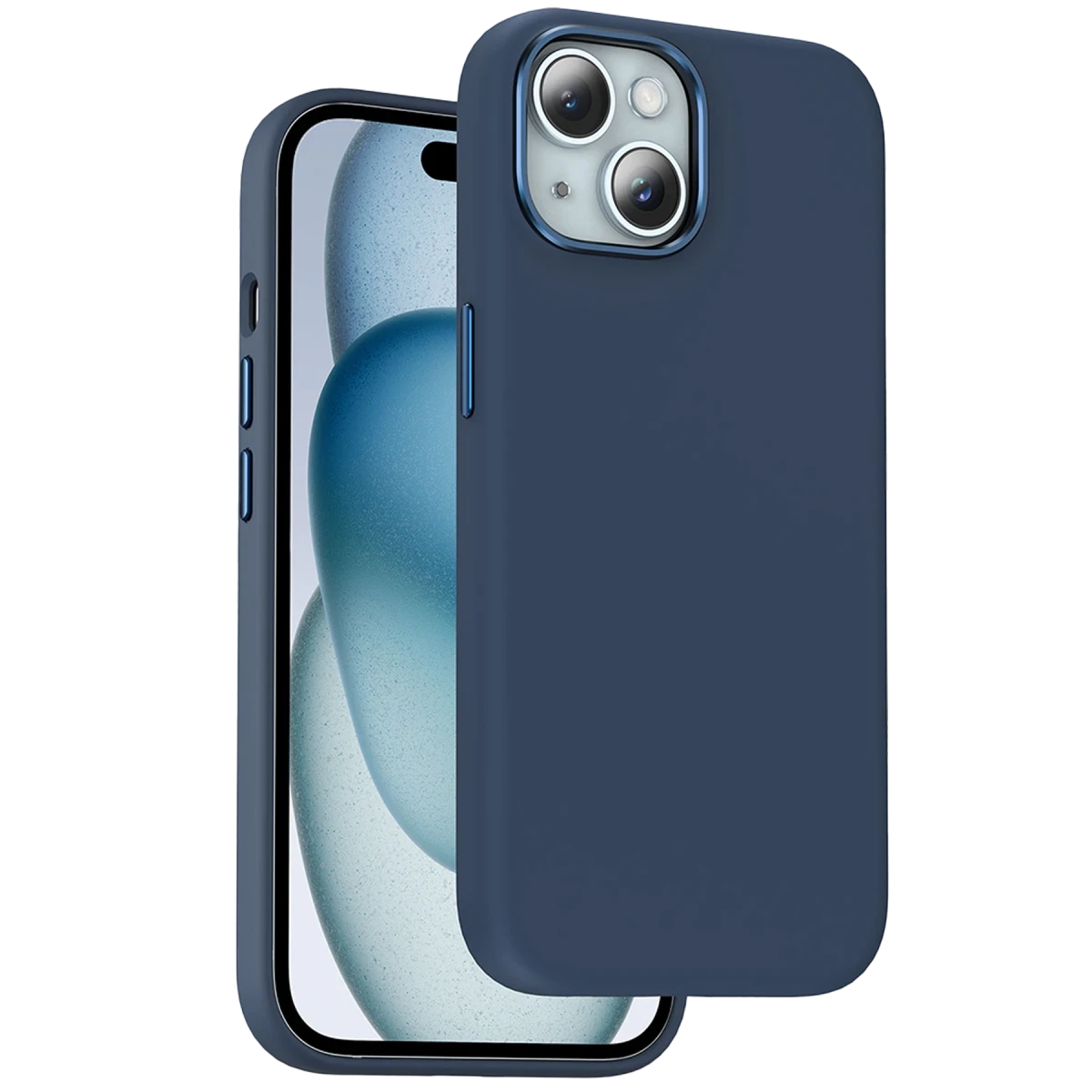 Keephone iPhone 15 Rosana Silikon Kılıf - Mavi