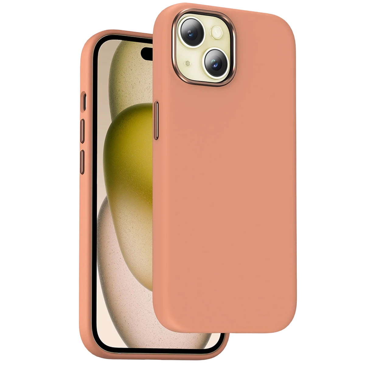 Keephone iPhone 15 Rosana Silikon Kılıf - Turuncu