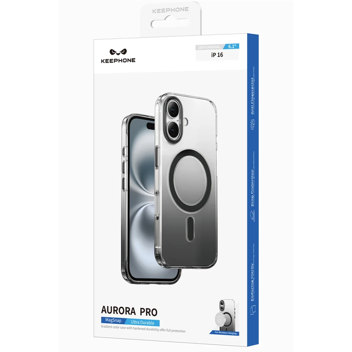 Keephone Apple iPhone 16 Aurora Pro Magsafe Kılıf - Siyah Titanyum