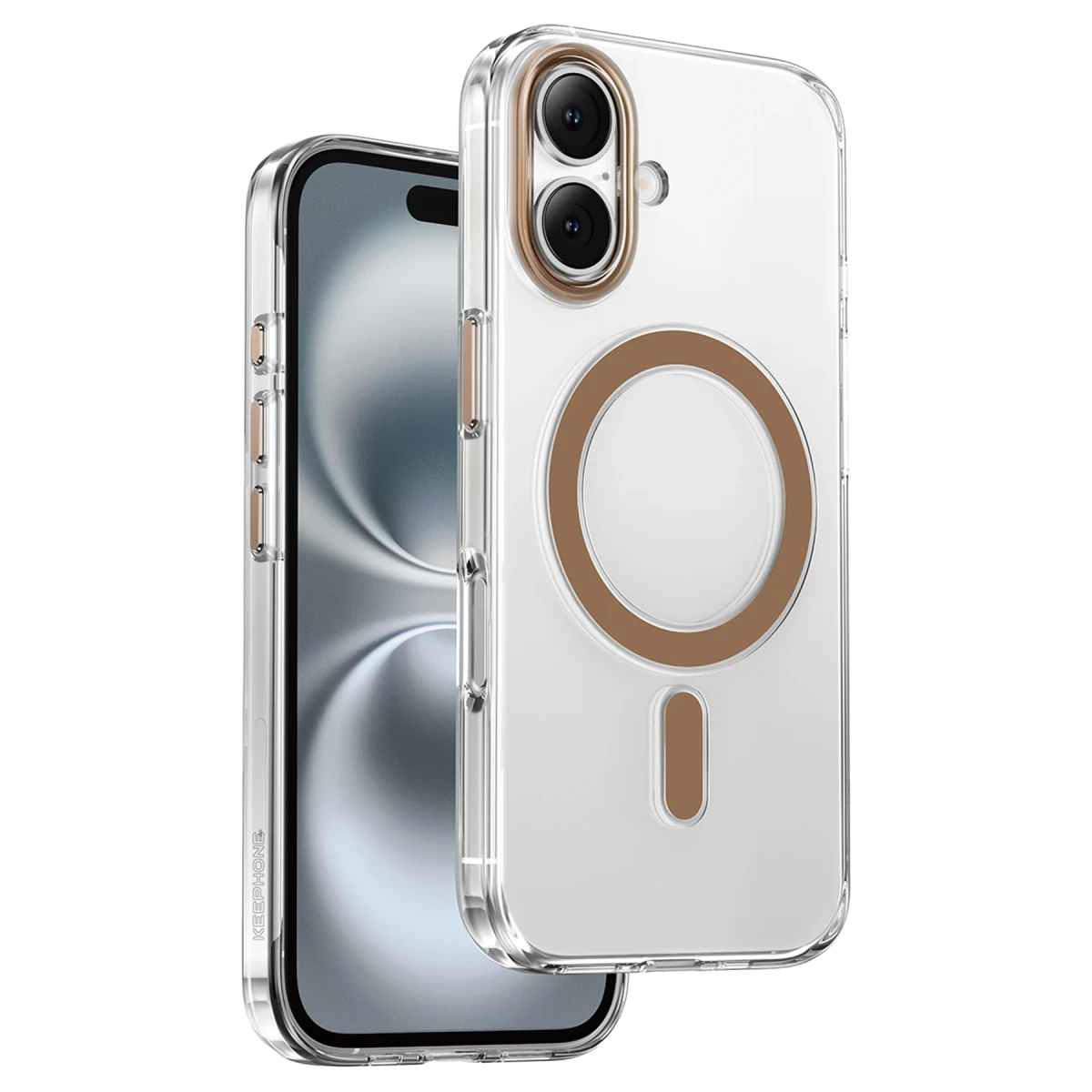 Keephone iPhone 16 Aurora Şeffaf Magsafe Kılıf - Çöl Titanyum