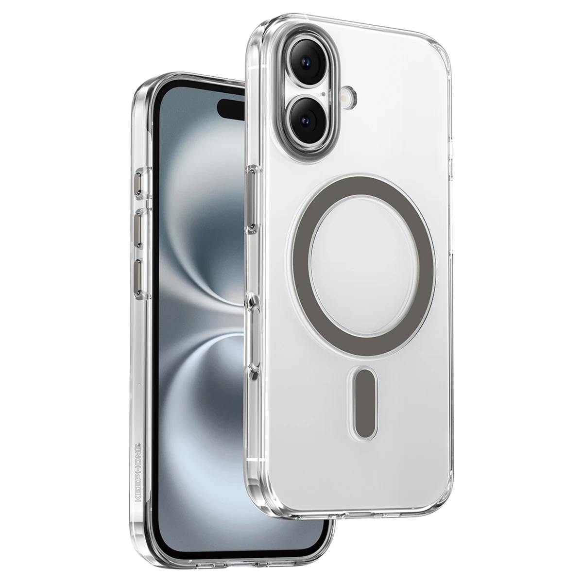 Keephone iPhone 16 Aurora Şeffaf Magsafe Kılıf - Natural Titanyum