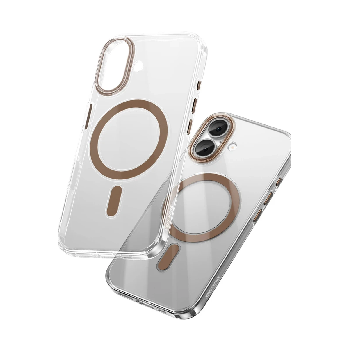 Keephone iPhone 16 Aurora Şeffaf Magsafe Kılıf - Siyah Titanyum