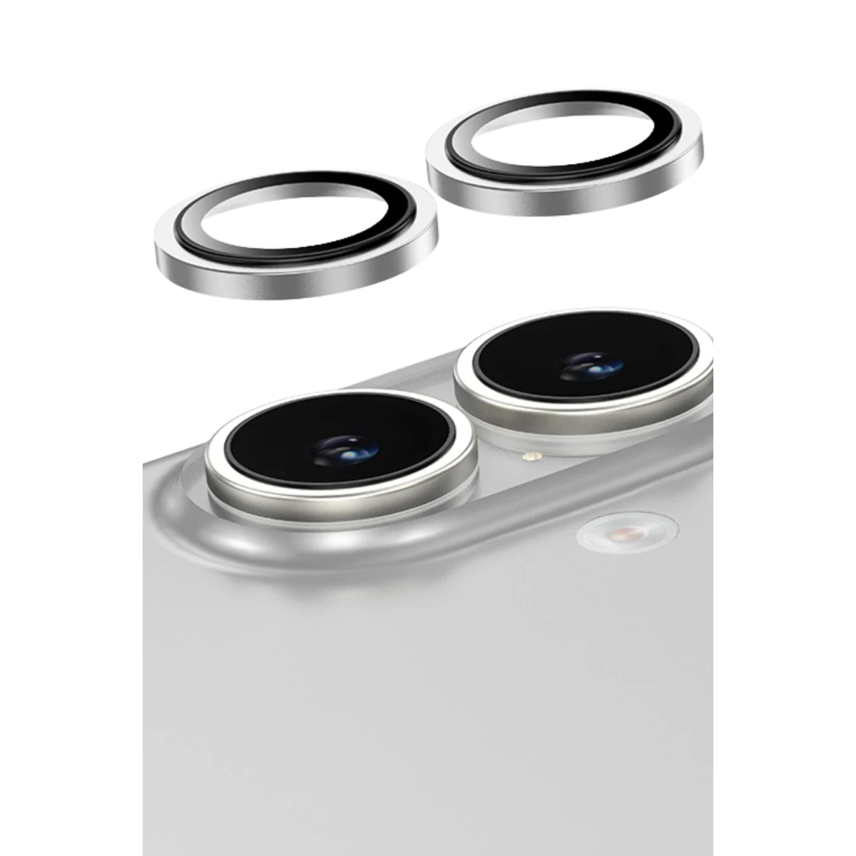 Keephone iPhone 16 Capital Alüminyum AR Kamera Lens Koruyucu - Gümüş