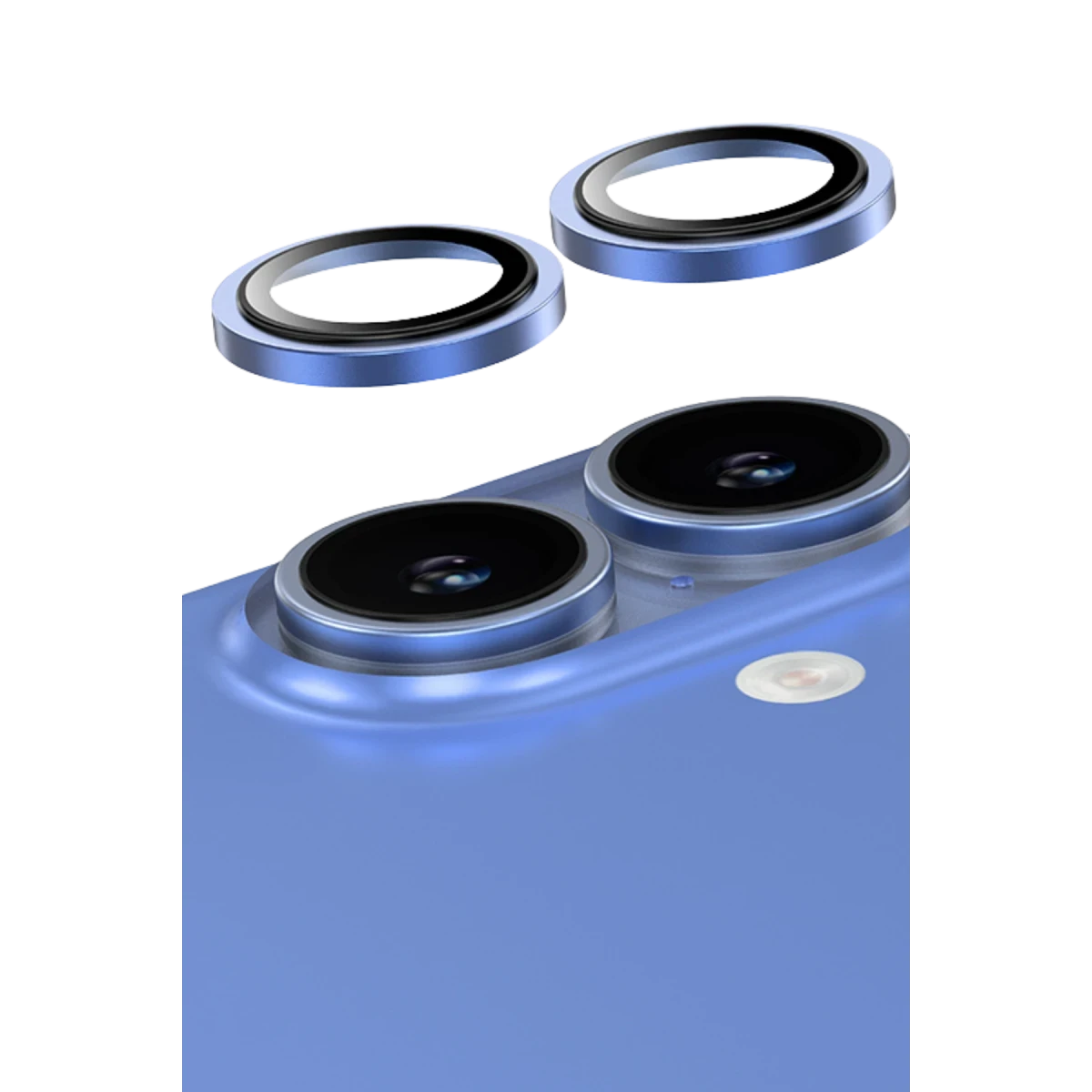 Keephone iPhone 16 Capital Alüminyum AR Kamera Lens Koruyucu - Mavi