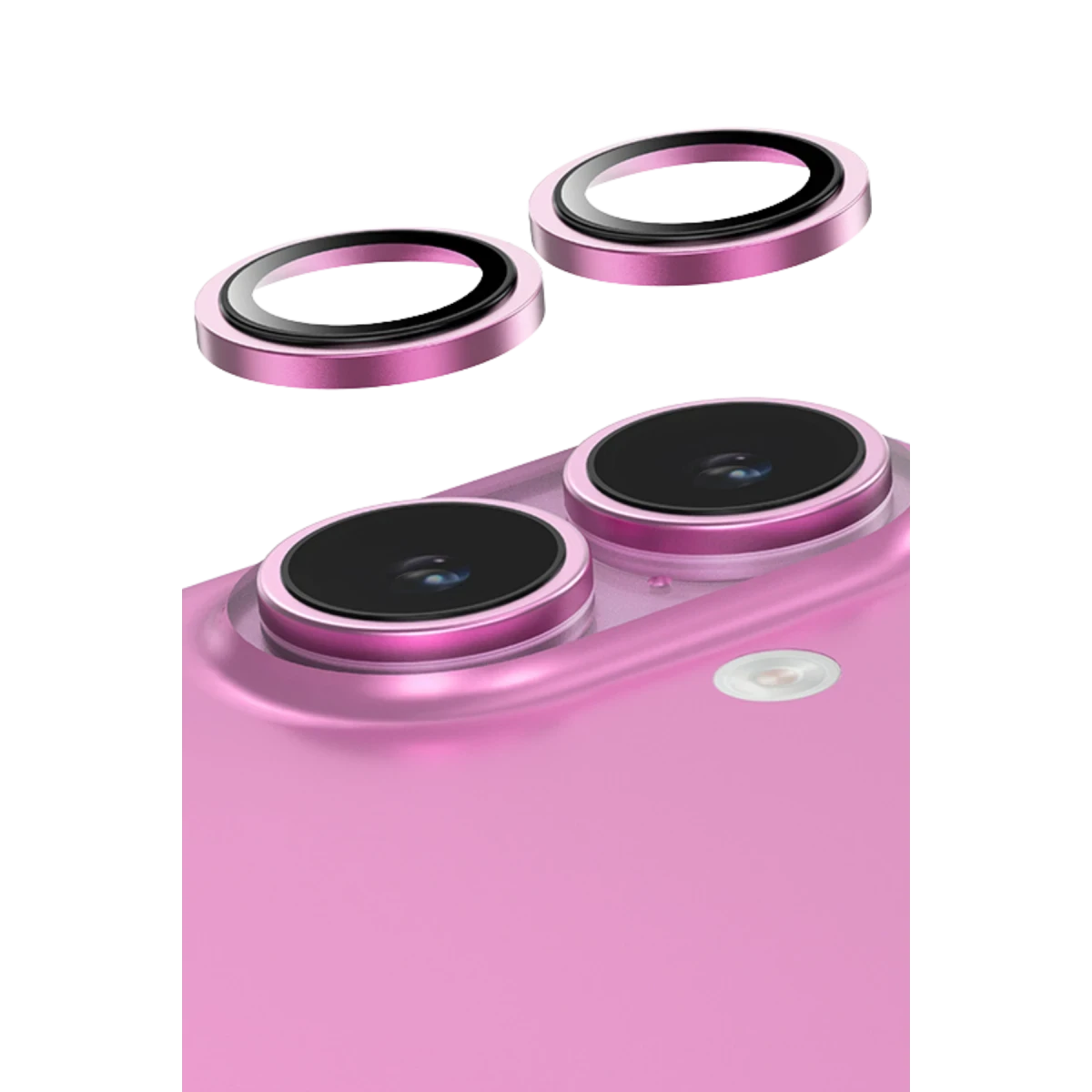 Keephone Apple iPhone 16 Capital Alüminyum AR Kamera Lens Koruyucu - Pembe