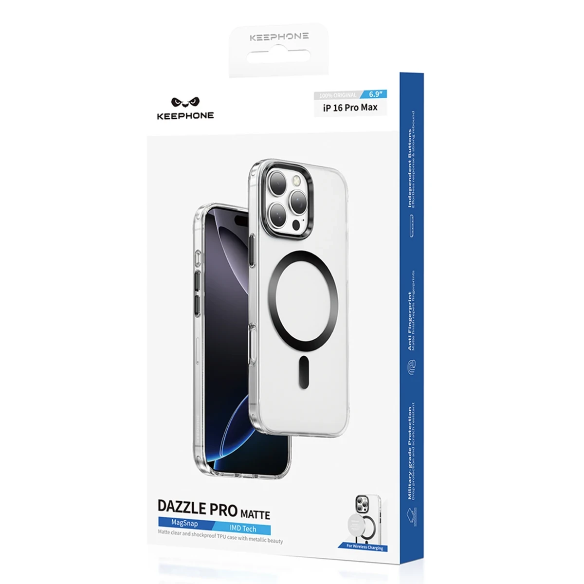 Keephone iPhone 16 Dazzle Pro Matte Magsafe Kılıf - Siyah Titanyum