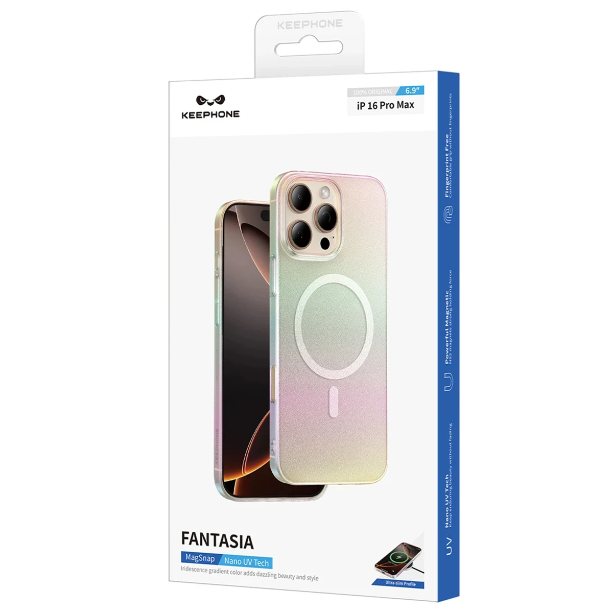 Keephone iPhone 16 Fantasia Gökkuşağı Magsafe Kılıf - Siyah