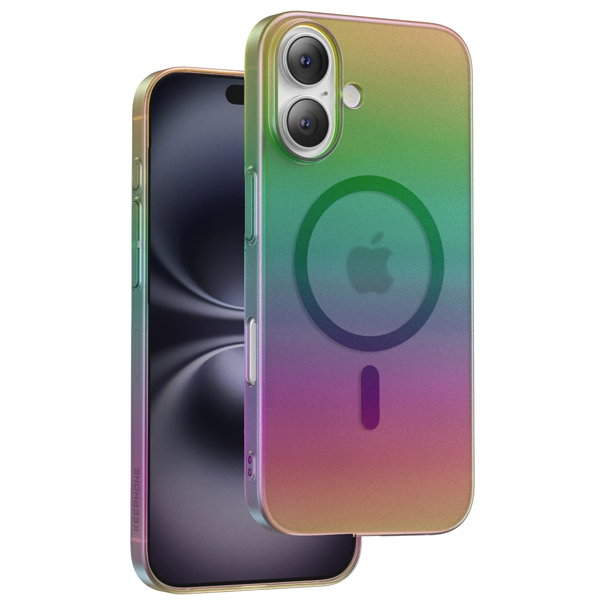 Keephone iPhone 16 Fantasia Gökkuşağı Magsafe Kılıf - Siyah