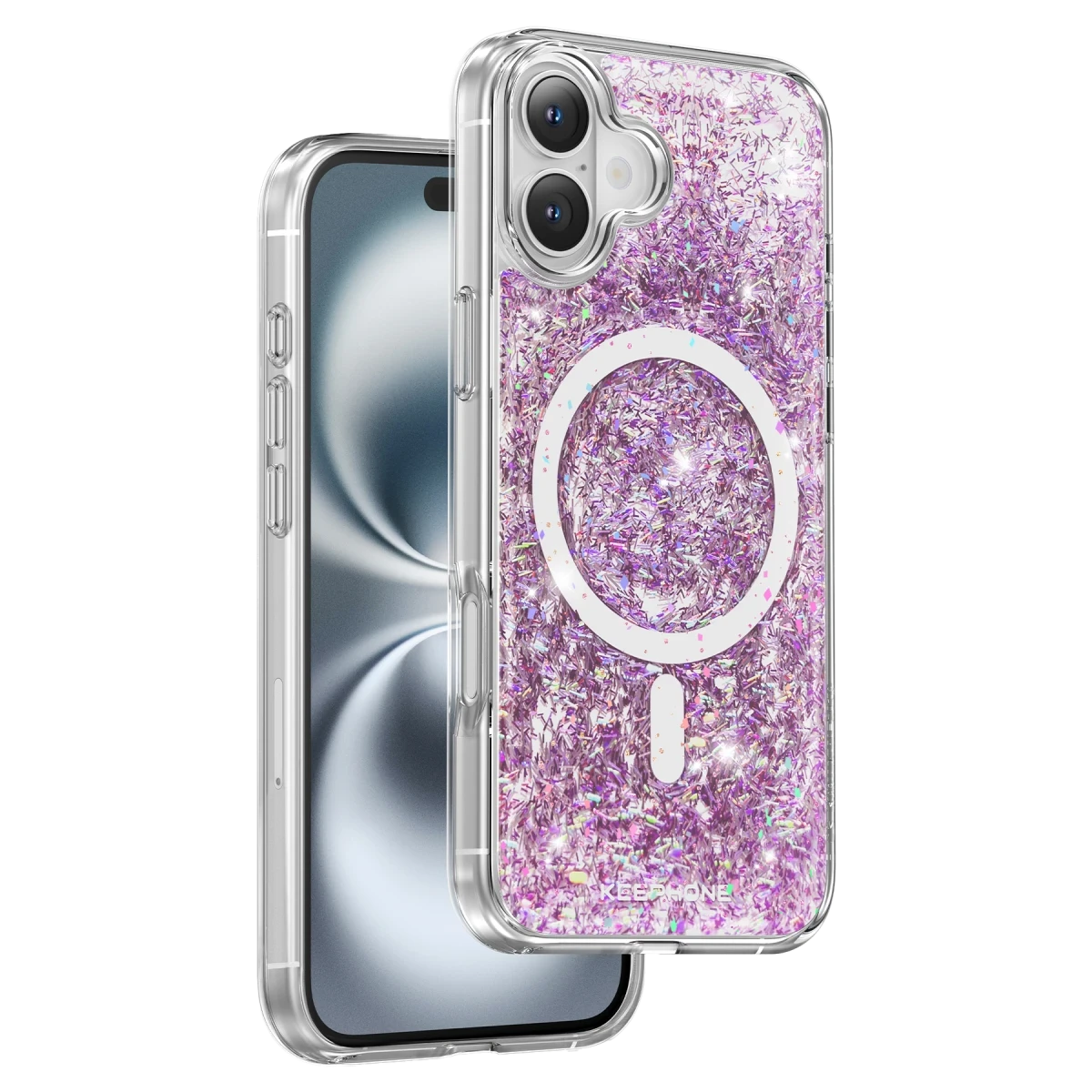 Keephone iPhone 16 Interstellar Glitter Magsafe Kılıf - Mor