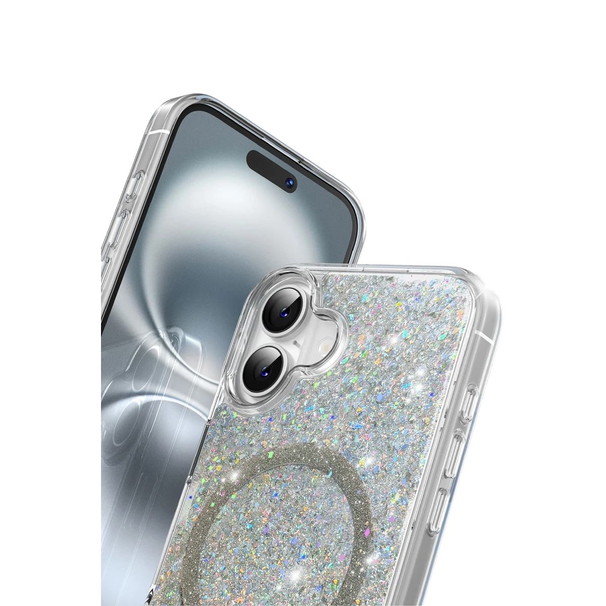 Keephone iPhone 16 Plus Interstellar Glitter Magsafe Kılıf - Mor