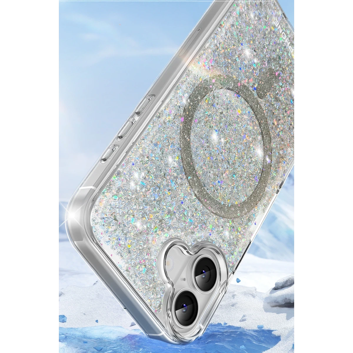 Keephone iPhone 16 Plus Interstellar Glitter Magsafe Kılıf - Mor