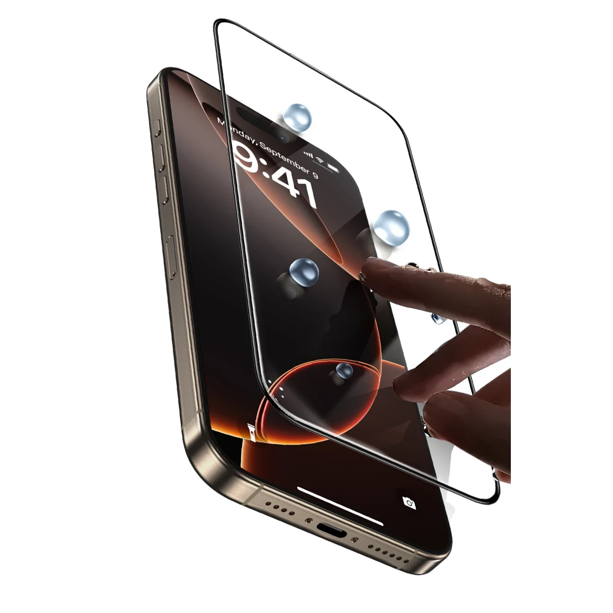 Keephone iPhone 16 Plus UltraCurve HD 3D Cam Ekran Koruyucu - Siyah