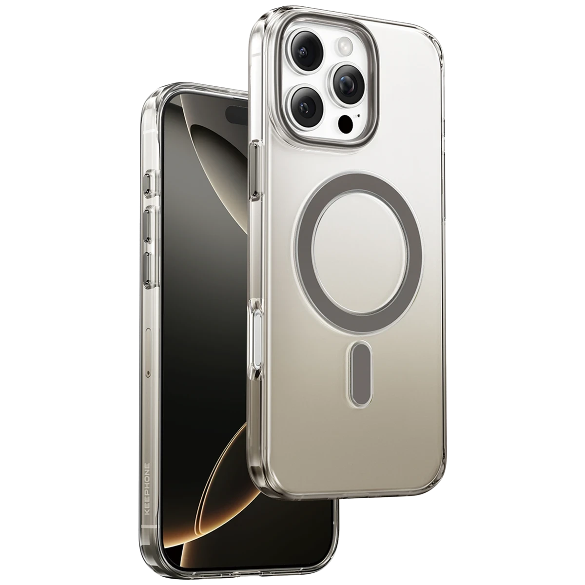 Keephone Apple iPhone 16 Pro Aurora Pro Magsafe Kılıf - Natural Titanyum
